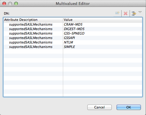 ApacheDS supported SASL mechanisms