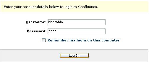 Confluence Logon