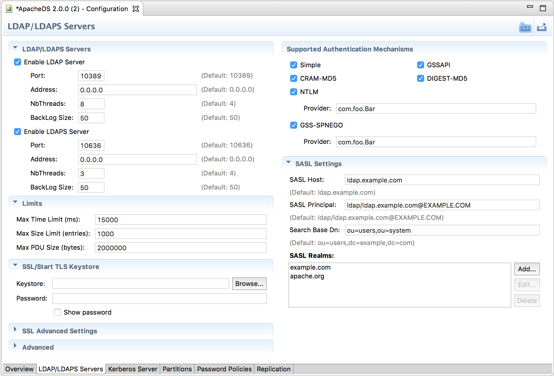 LDAP configuration